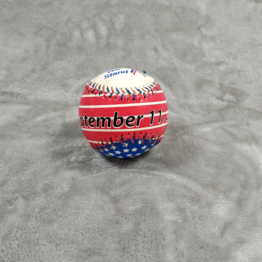 Vintage September 11 2001 Baseball Red Blue 911 Memorial World Trade Center Flag